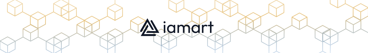 iamart logo with blocks in the background